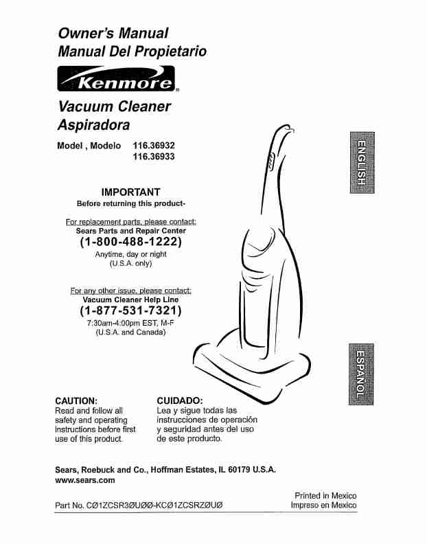 Kenmore Vacuum Cleaner 116_36932-page_pdf